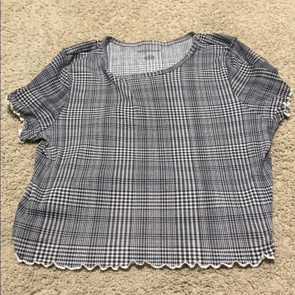American Eagle Plaid Lattice Top